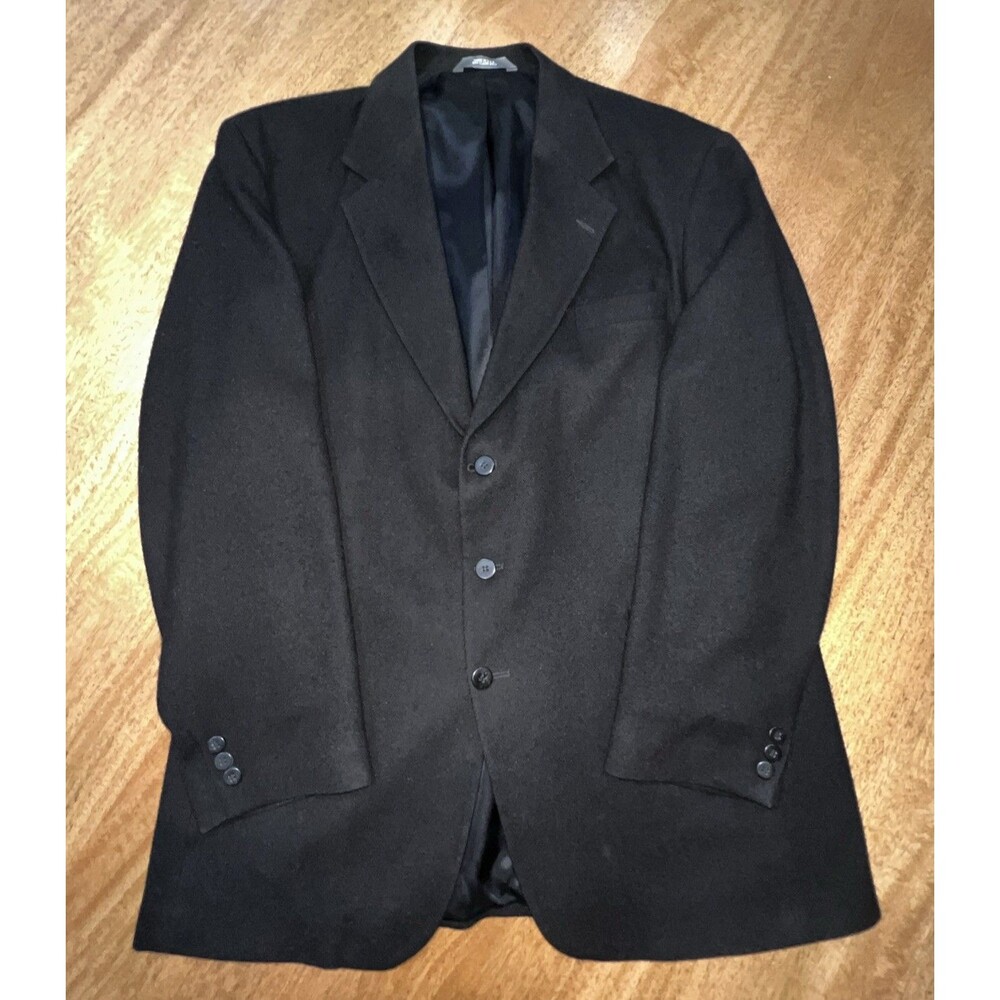 Haggar City Casuals Men’s Black Blazer‎ 44L Long Vintage Sport Coat